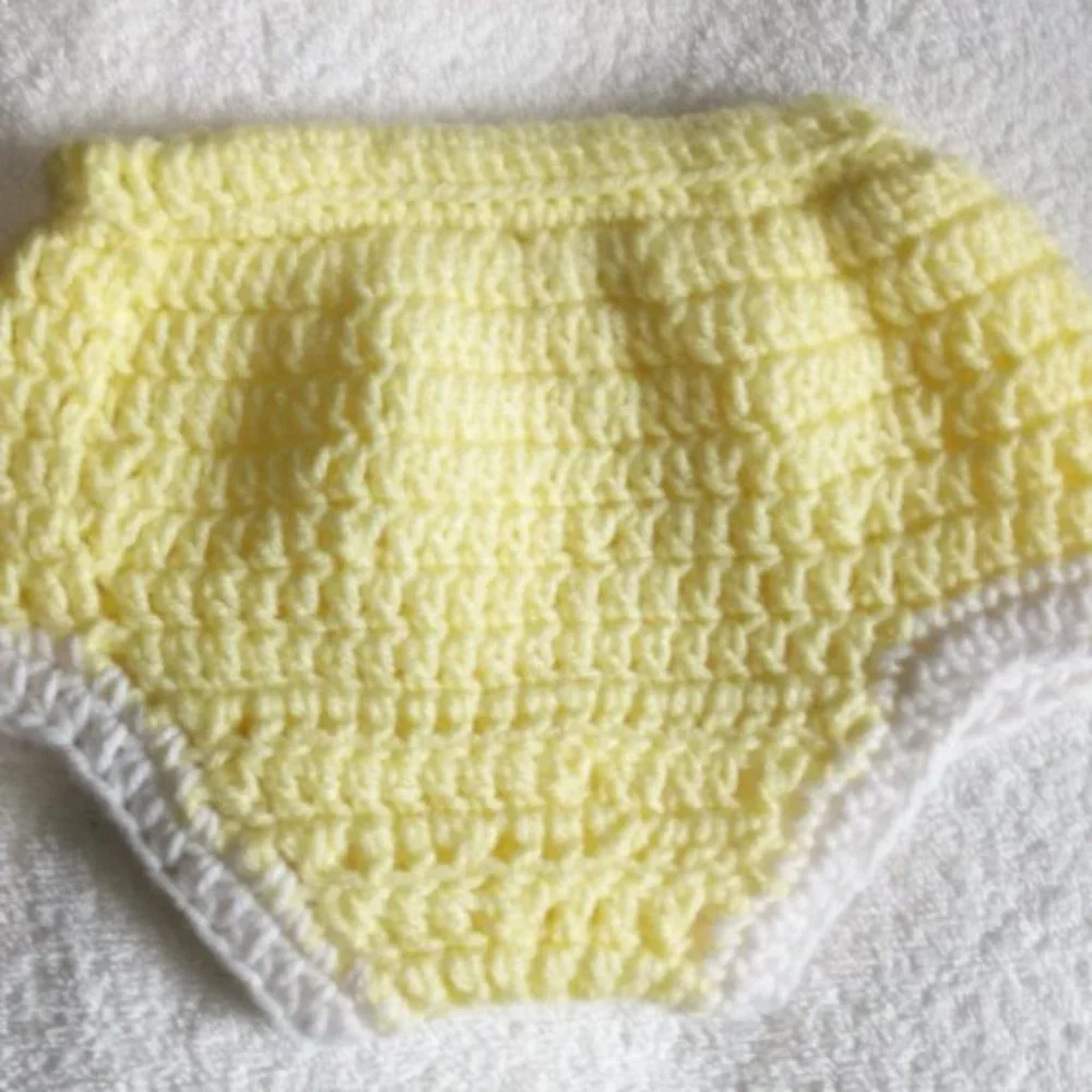 Hand Made Crochet Baby Diaper Cover 3 pair bonus bundle 0-3 Months Newborn pants